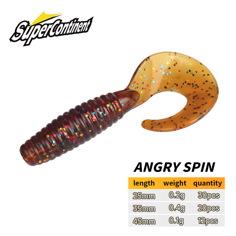 Fishing Lure Soft Plastic - Supercontinent لينة الطعم غاضب تدور 25